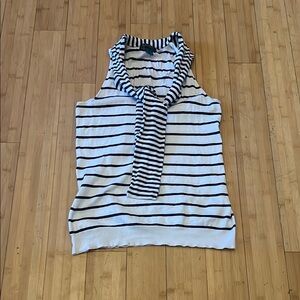 Lauren Ralph Lauren White and Blue Striped Tank Top